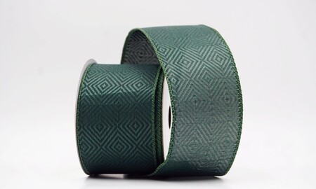 Groen geometrisch ruitpatroon tweed draadlint_KW0477GC-3-127